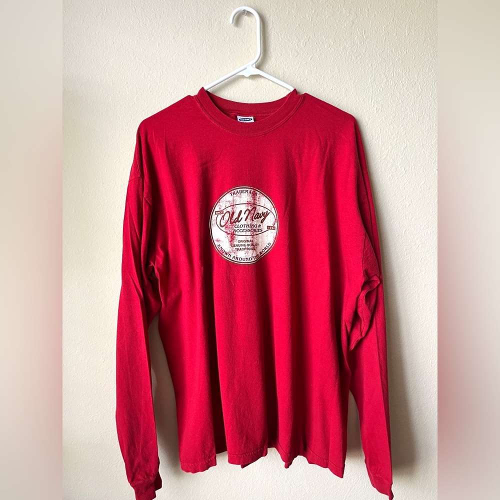 Old Navy Red Long Sleeve Shirt for Men